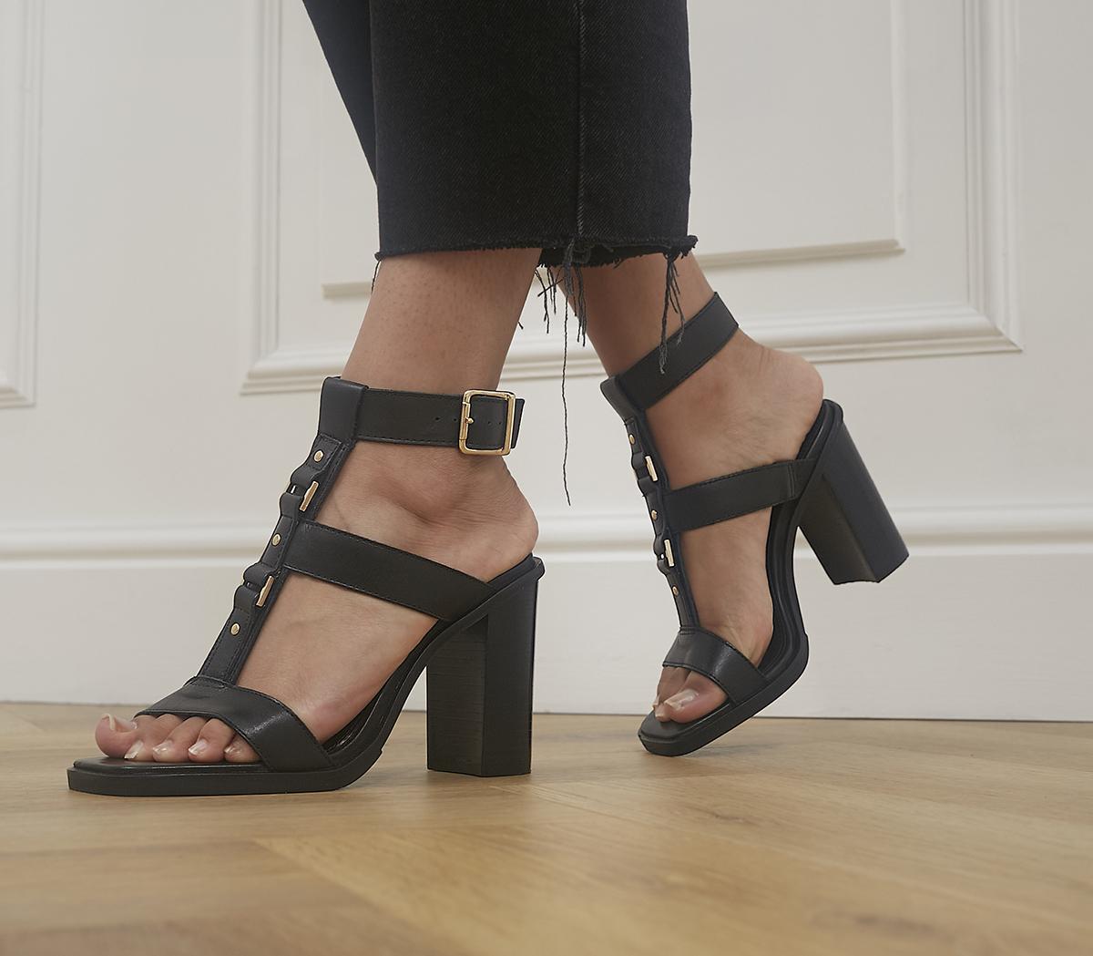Cuccoo Everyday Collection Women Cut Out Platform Chunky Heeled Gladiator  Sandals, Fashion Black Heeled Sandals | SHEIN UK